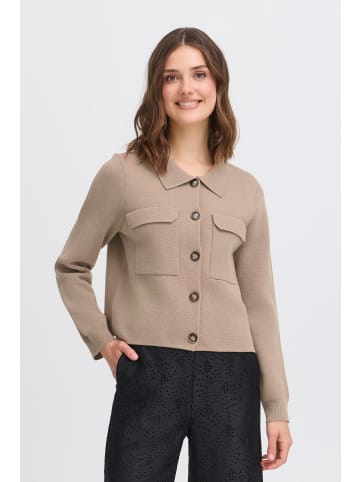 Fransa Strick-Cardigan langarm FRITA Regular fit in Desert Taupe