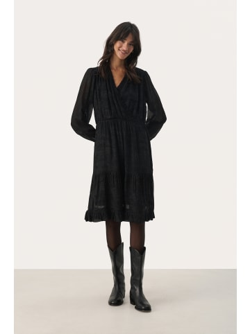 PART TWO Kleid MunyaPW Lockere Passform in Black Scratch Print