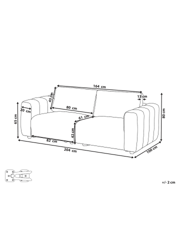 Beliani 2-tlg Modulsofa KIVVIK in Weiß