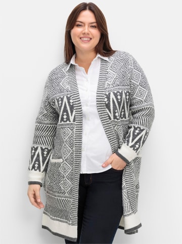 sheego by Joe Browns Longstrickjacke in grau