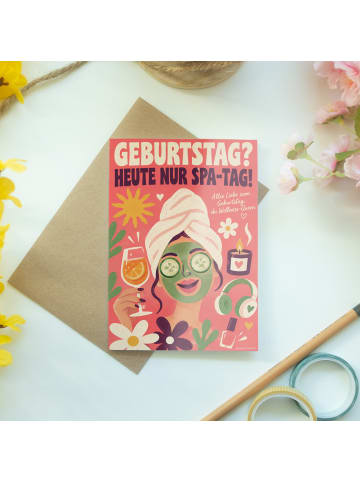Mr. & Mrs. Panda Glückwunschkarte Geburtstag Spa-Tag witzig Desi... in Weiß
