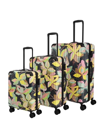 travelite Cruise 4 Rollen Kofferset 3-teilig in gelbe orchidee