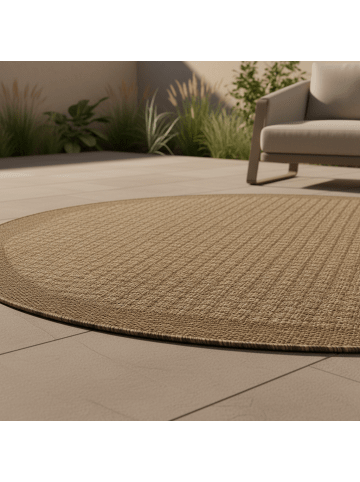 KADIMA DESIGN Teppich Outdoor Waschbar Einfarbig DAFNE Strapazierfähig OEKO-TEX in Braun