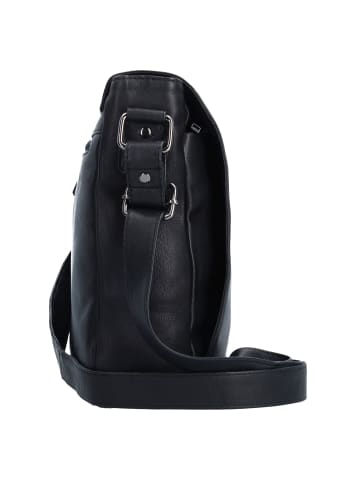 Greenland Nature Black Nappa Messenger Leder 38 cm in black