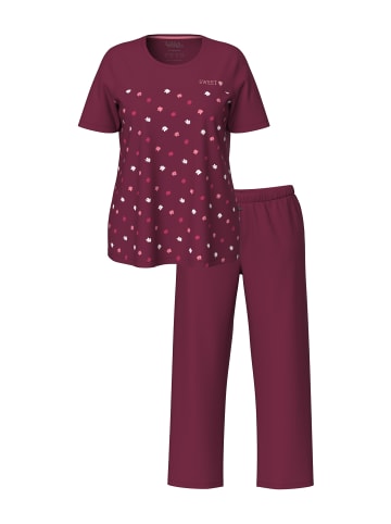 Ulla Popken Pyjama in weinrot