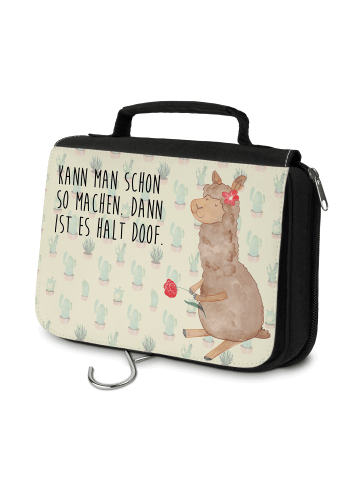 Mr. & Mrs. Panda duschbeutel Alpaka Blume mit Spruch in Kaktus Grün