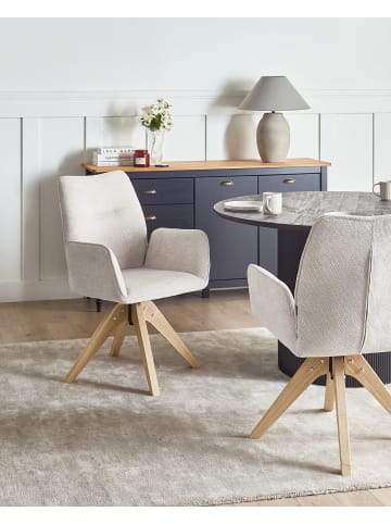 Beliani Esszimmerstuhl MOKENA in Beige/Braun - (W) 58 x (H) 90 x (L) 66 cm