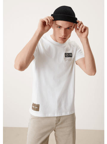 QS T-Shirt kurzarm in Weiß