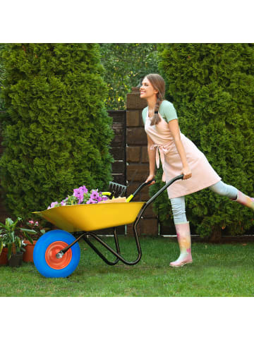 relaxdays Schubkarrenrad in Blau/ Orange - 4.80 4.00-8