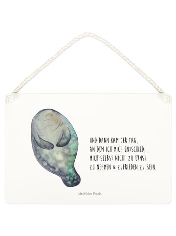 Mr. & Mrs. Panda Schild Seekuh Happy mit Spruch in Weiß