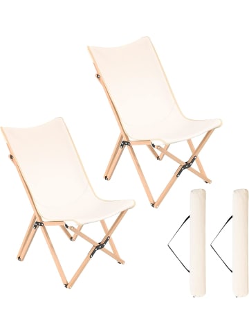 COSTWAY Liegestuhl 2er Set in Beige