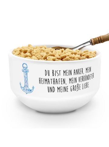 Mr. & Mrs. Panda schale Anker Blau mit Spruch in Weiß