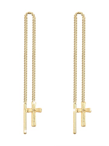 Elli Ohrringe 925 Sterling Silber Kreuz in Gold