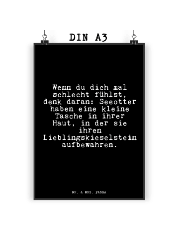 Mr. & Mrs. Panda Poster Wenn du dich mal... mit Spruch in Schwarz
