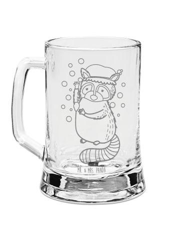 Mr. & Mrs. Panda Gravur Bierkrug Waschbär ohne Spruch in Transparent