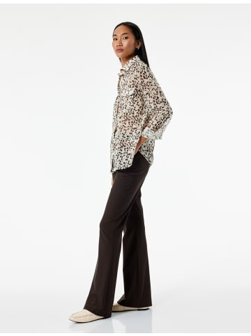 KOTON SHIRTS LS in Ekru Gemustert