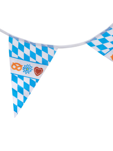 tectake Wimpelkette im bayerischen Look, blau/weiß