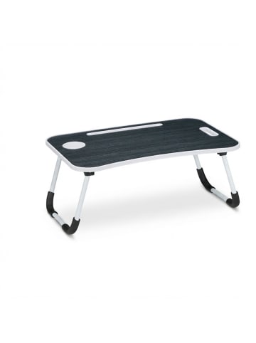 relaxdays Laptoptisch in Schwarz/ Weiß - (B)63 x (H)26 x (T)40 cm