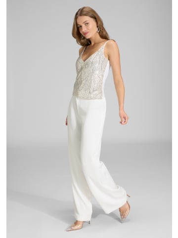 SWING Pailletten-Top in silber beige - 0001