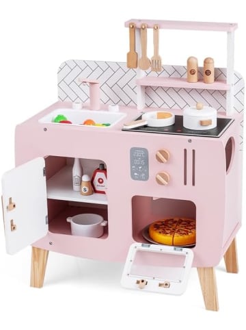 COSTWAY Kinderküche Holz ab 2 Jahren in Rosa
