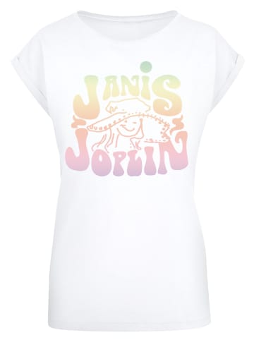 F4NT4STIC T-Shirt PLUS SIZE Janis Joplin Pastel Logo in weiß