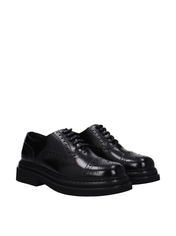Schwarz Leder Oxford-Schuhe und Derby-Schuhe