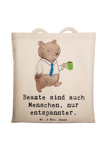 Mr. & Mrs. Panda Umhängetasche Beamtin Entspannt mit Spruch in Creme