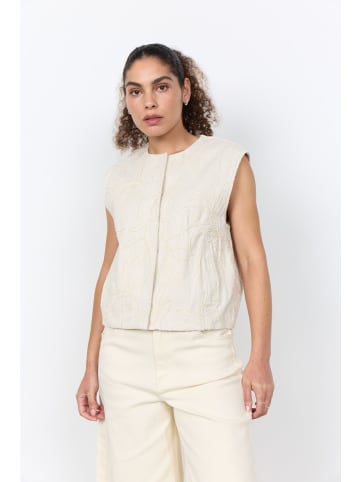 soyaconcept Weste mit floraler Stickerei in Creme