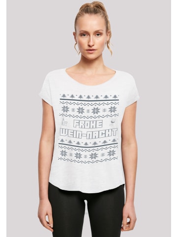 F4NT4STIC Long Cut T-Shirt Frohe Wein-Nacht in weiß
