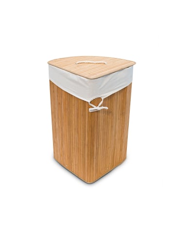 relaxdays 3 x Eckwäschekorb in Natur - (B)49,5 x (H)65 x (T)37 cm