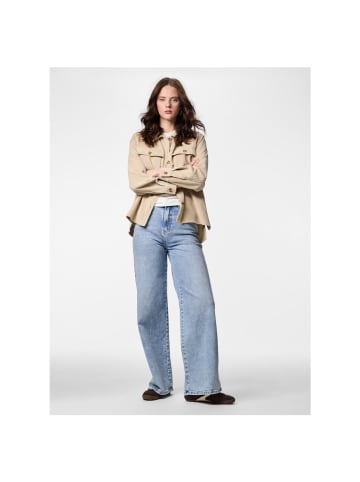 Pieces Langarmbluse in White Pepper