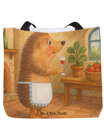 Mr. & Mrs. Panda Shopper Tasche Igel Wein Design ohne Spruch in Weiß