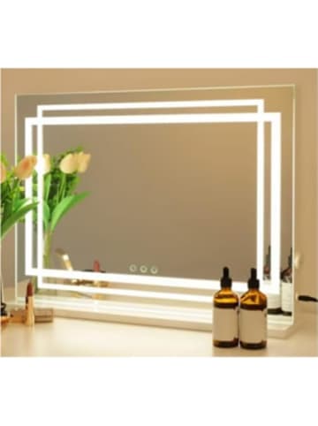 COSTWAY LED Beleuchteter Schminkspiegel in Weiß