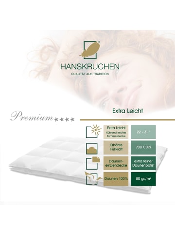 HANSKRUCHEN Daunendecke Premium warm in Weiß