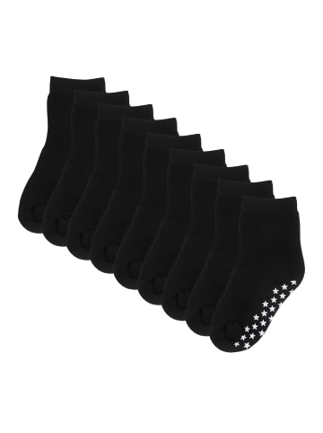 Yalion 9er-Set Yalion Baby Antirutschsocken, schwarz, weich & atmungsaktiv
