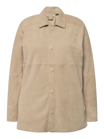 Ulla Popken Lederjacke in kitt