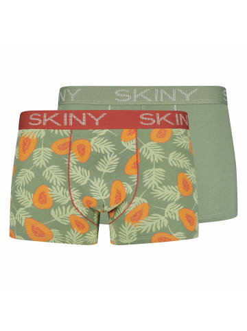 Skiny Boxershort 2er Pack in Grün/Papaya