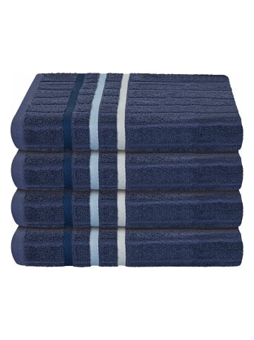 UNCOVER BY SCHIESSER Handtuchset Ohio im 4er Set in Dunkelblau