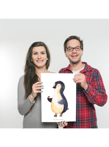 Mr. & Mrs. Panda Poster Pinguin Marienkäfer ohne Spruch in Weiß