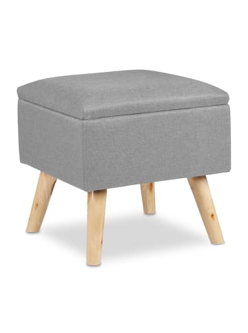 relaxdays Hocker in Hellgrau - (B)40 x (H)40 x (T)40 cm