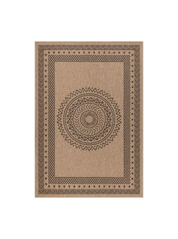 KADIMA DESIGN Teppich Outdoor Waschbar Vintage JUNGFRAU Strapazierfähig OEKO-TEX in Schwarz