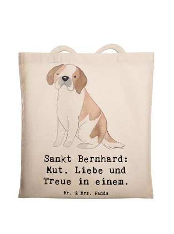 Mr. & Mrs. Panda Tasche Sankt Bernhard mit Spruch in Creme