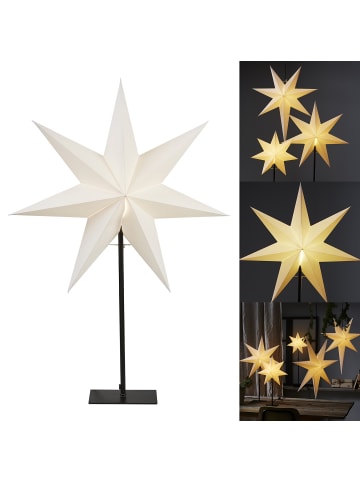 STAR Trading Tischlampe Stern 'Frozen', weiß, 75cm in Weiß