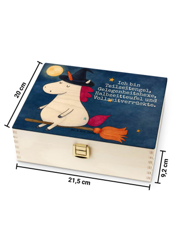 Mr. & Mrs. Panda Teekasten Einhorn Hexe Design mit Spruch in Weiß
