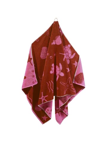 Erwin Müller Jacquard Strandtuch in rot-pink