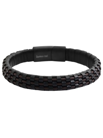 Adeliás Unisex Armband aus Leder 19 cm in schwarz
