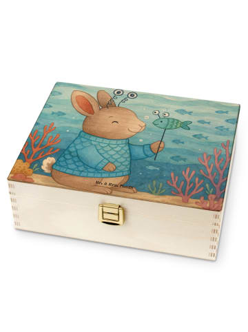 Mr. & Mrs. Panda Teekiste Holz Fische Astrologie Design ohne Spruch in Weiß