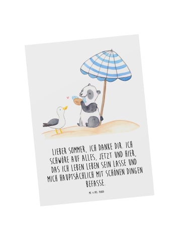 Mr. & Mrs. Panda Postkarte Lieber Sommer mit Spruch in Weiß