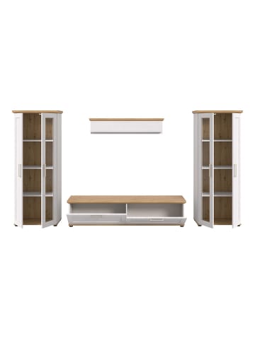 ebuy24 Regalsystem Verona (4-teilig) Weiß 336 x 40 cm
