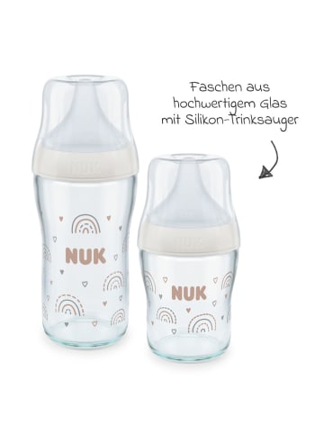NUK Glas-Flasche 4er Pack Perfect Match 120 ml in weiss,weiss,motiv